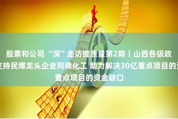 股票和公司 “深”走访提质量第2期丨山西各级政府大力支持民爆龙头企业同德化工 助力解决30亿重点项目的资金缺口