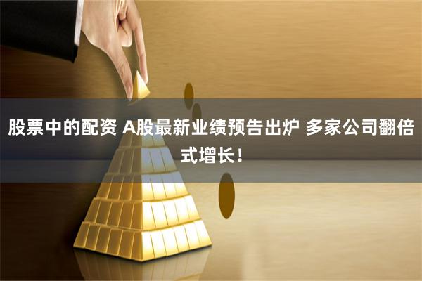 股票中的配资 A股最新业绩预告出炉 多家公司翻倍式增长！